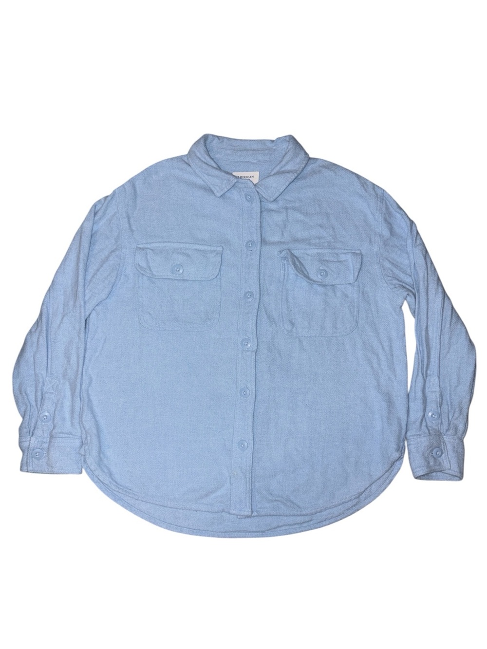 American Eagle Outfitters Light Blue Casual Soft Button-Down Shirt